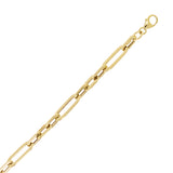 Italian 14k Yellow Gold Paper Clip Link Chain Bracelet 7.5" 5.2mm 3.4 grams