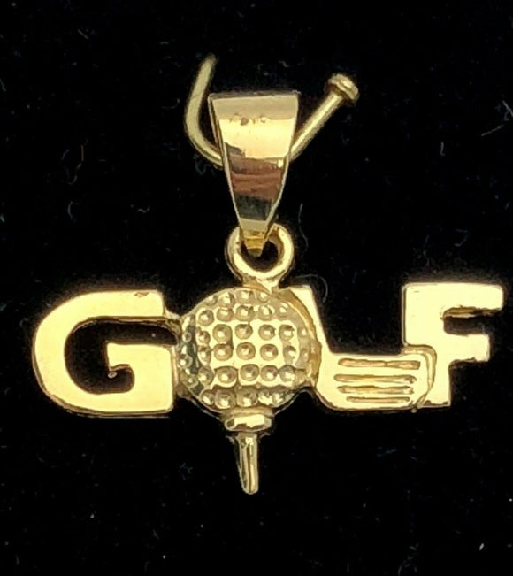 14k Yellow Gold Solid Golf Ball Golf Charm Pendant 1.2 grams - Yellow