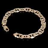 14k Yellow Gold Solid Concave Mariner Gucci Chain Bracelet 7.5" 12mm 42 grams - 7.5"