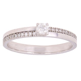 14k White Gold Diamond Stackable Promise Ring Size 6 - White