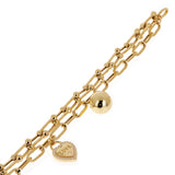 Italian 14k Yellow Gold Double U Shape Hardwear Link Charm Bracelet 7.5" 12.9g - 7.5" 12.9 grams