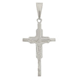 10k White Gold Cross Jesus Christ Crucifix Religious Charm Pendant 2.8grams