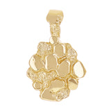 14k Yellow Gold Solid Hexagon Nugget Charm Pendant 20.5x13mm 2.9 grams