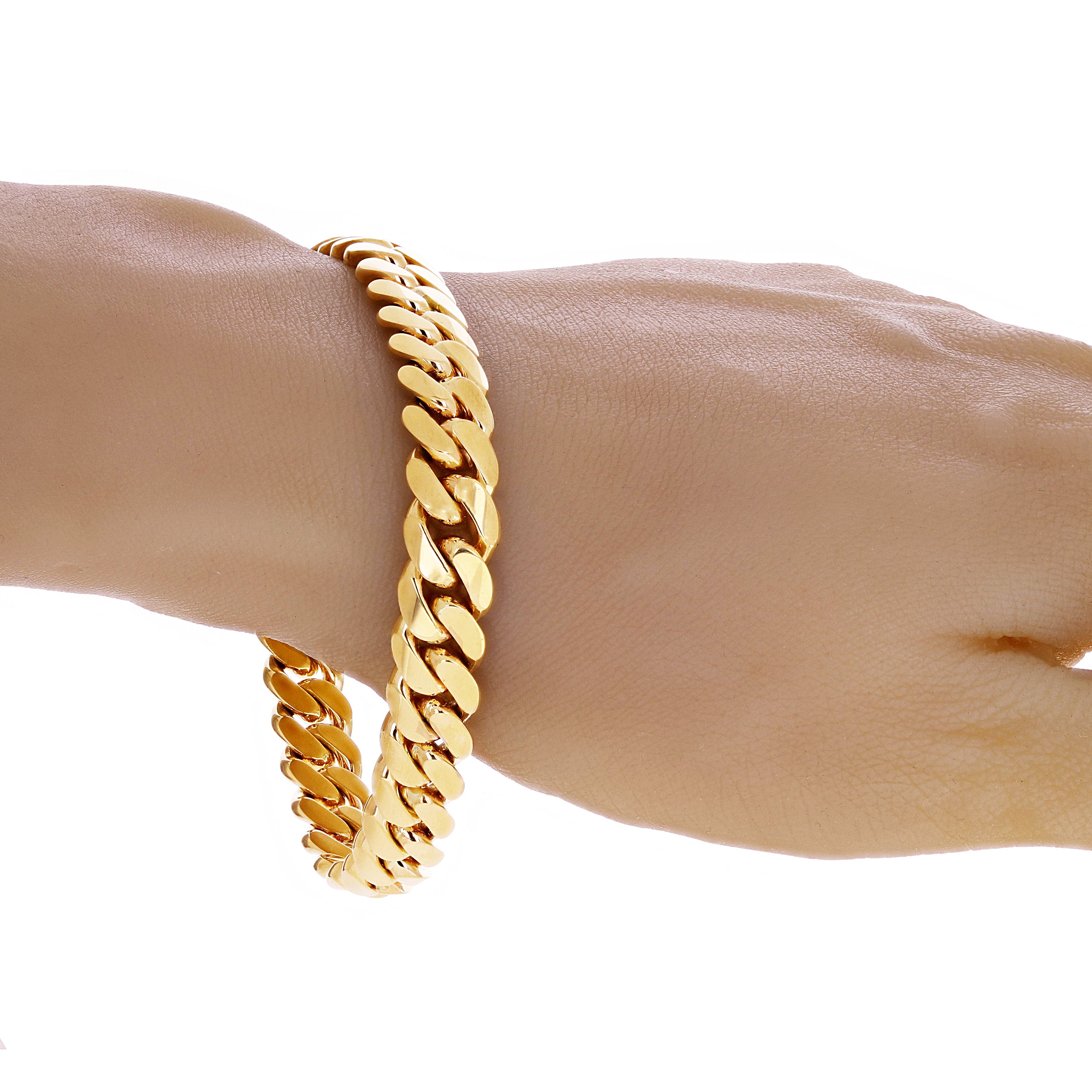14k Yellow Gold Solid Miami Cuban Chain Bracelet 8.5" 10mm 68.3 grams