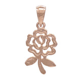 14k Rose Gold Solid Diamond-Cut Rose Flower Charm Pendant 1.1 grams - Rose