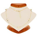 Italian 14k Two Tone Gold Polished Bead Station Necklace 17" 3mm & 5mm 2.5 grams