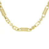 10k Yellow Gold Spring Barrel Handmade Link Necklace 20" 7mm 57.1 grams - 20"