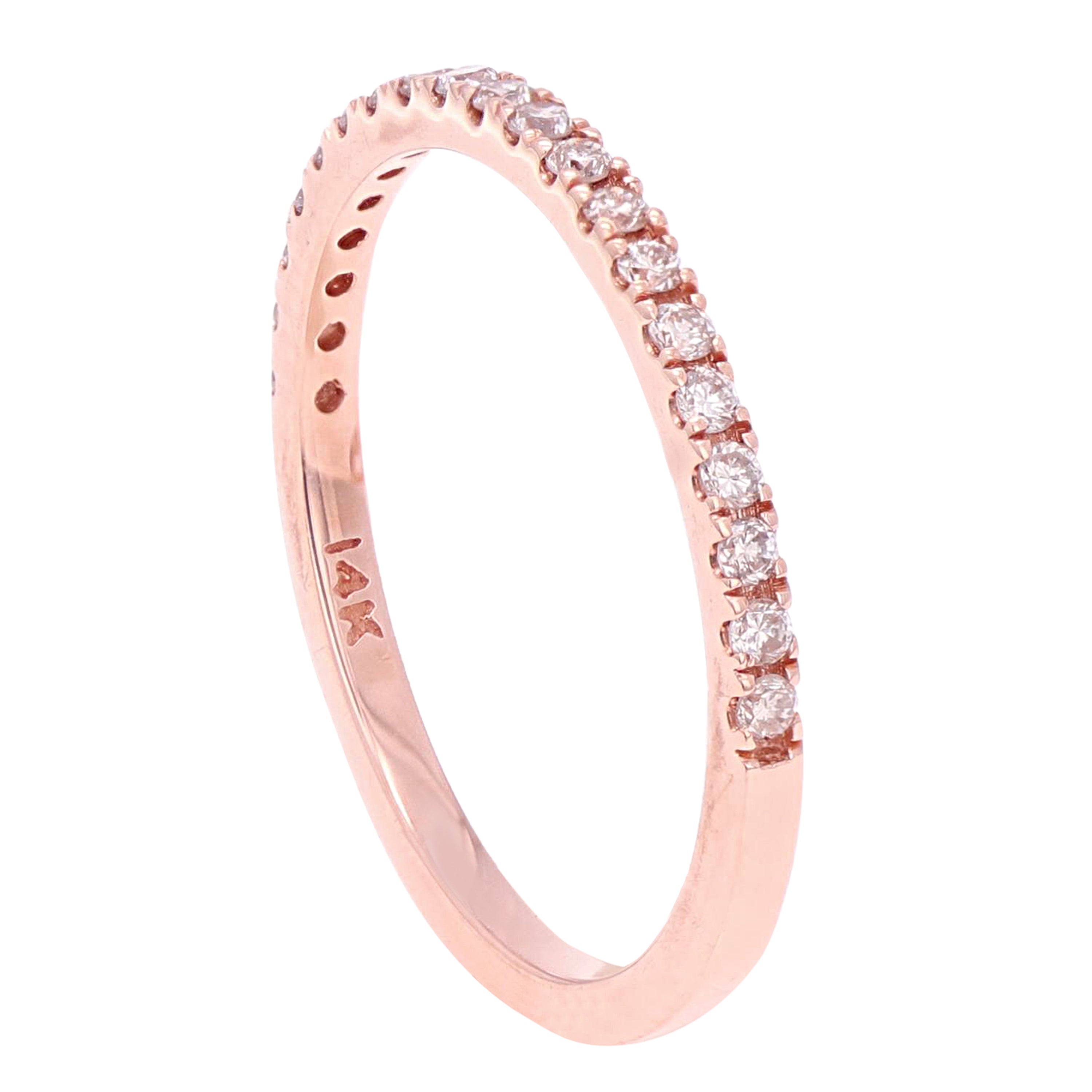 14k Rose Gold 0.24ctw Diamond Eternity Promise Stackable Ring Size 6 - Rose