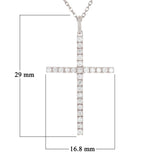 14k White Gold Diamond Cross Pendant - White