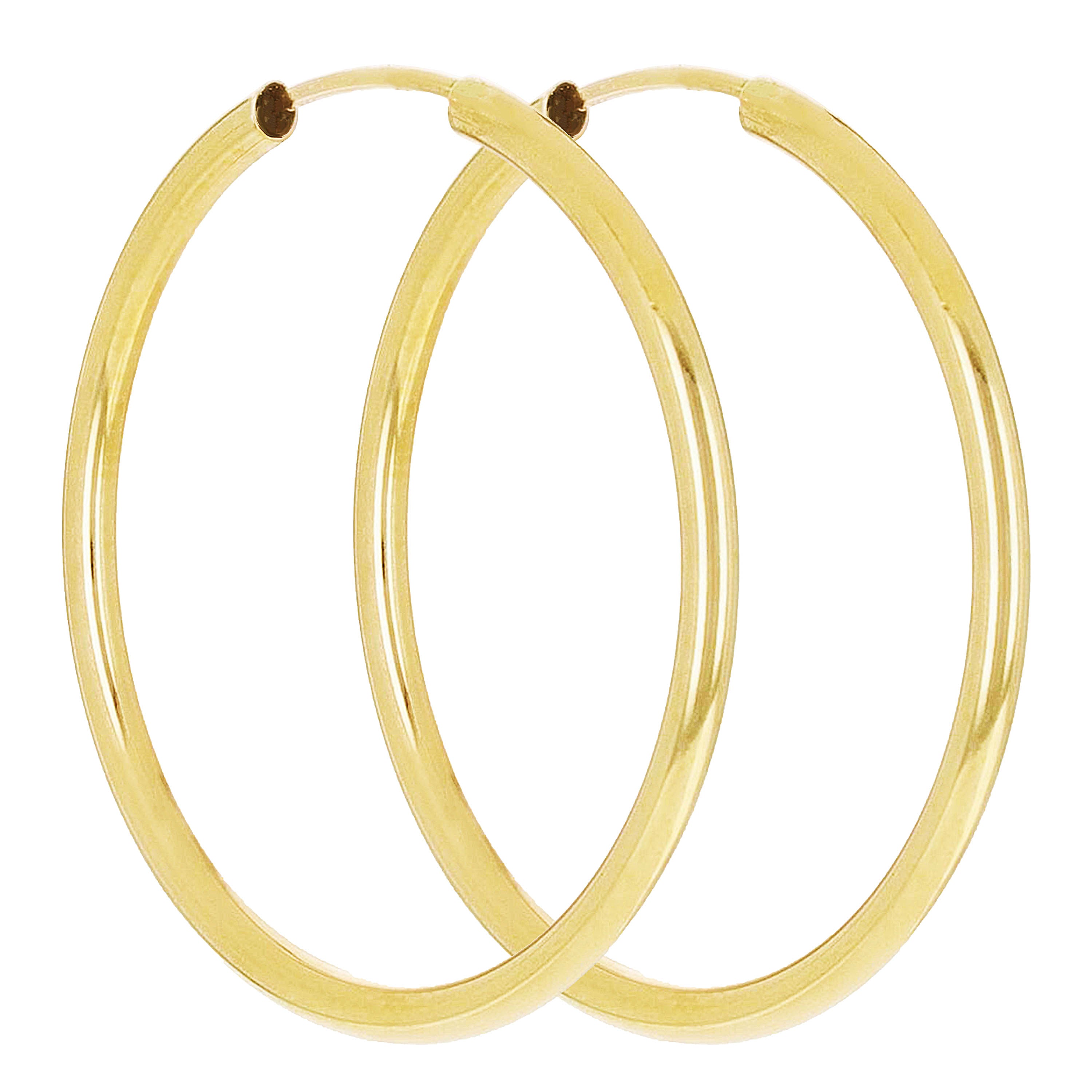 Italian 14k Yellow Gold High Polish Round Endless Hoop Earrings  22mmx1.5mm 0.7g
