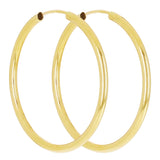 Italian 14k Yellow Gold High Polish Round Endless Hoop Earrings  22mmx1.5mm 0.7g