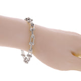 Italian 14k Yellow White or Rose Gold Solid U Shape Hardwear Link Bracelet 8mm