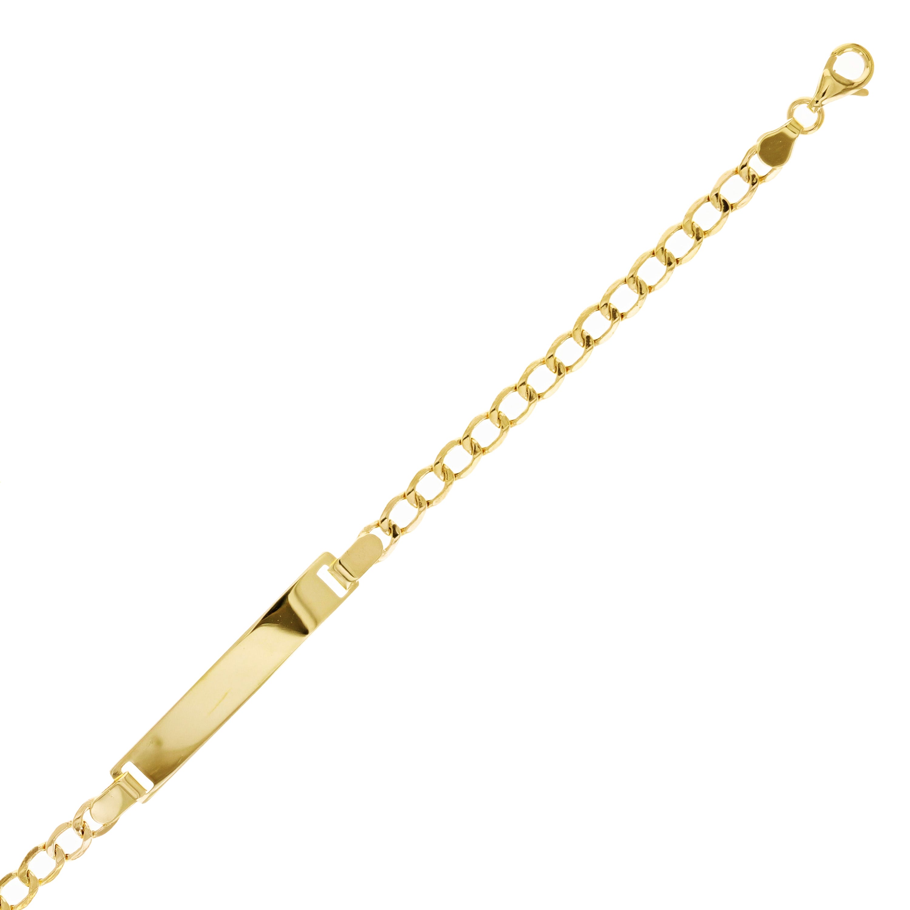Italian 14k Yellow Gold Engravable Baby Kid ID Figaro Bracelet 6.5" 2.2 grams