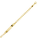 Italian 14k Yellow Gold Engravable Baby Kid ID Figaro Bracelet 6.5" 2.2 grams