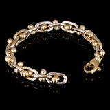 10k Yellow & White Solid Gold Oval Link Chain Ball Bracelet 7" 10mm 62.5 grams - 7" 62.5 grams