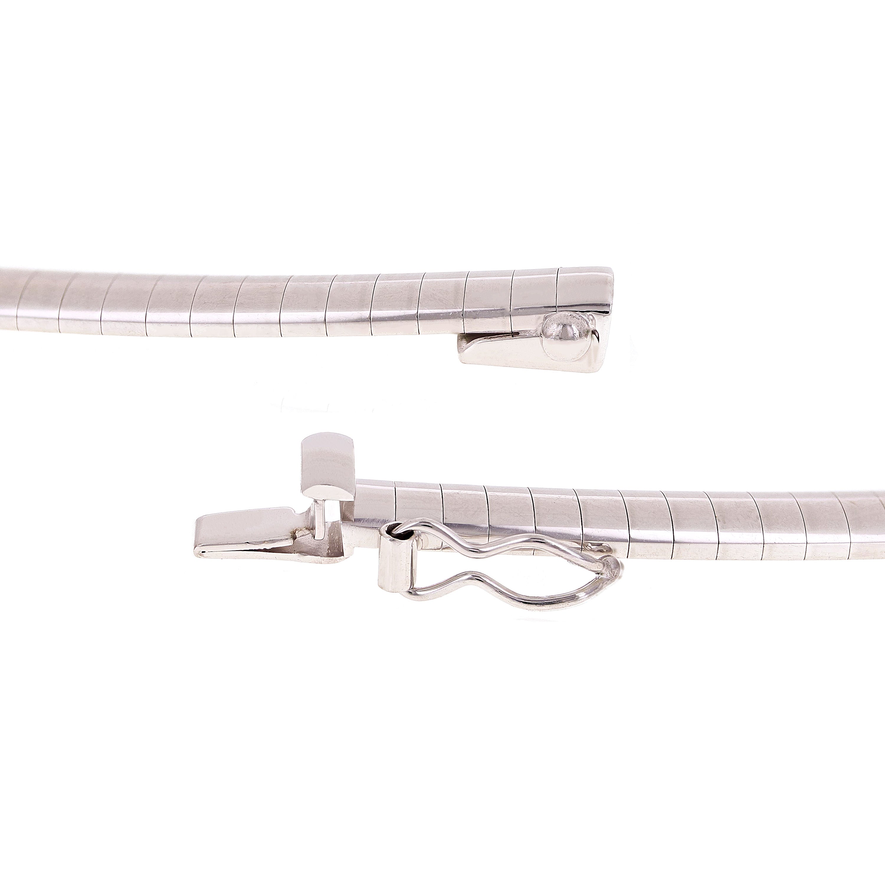 Women's Italian 14k White Gold Omega Necklace Choker 17" 4mm 25.7 grams - 25.7 grams