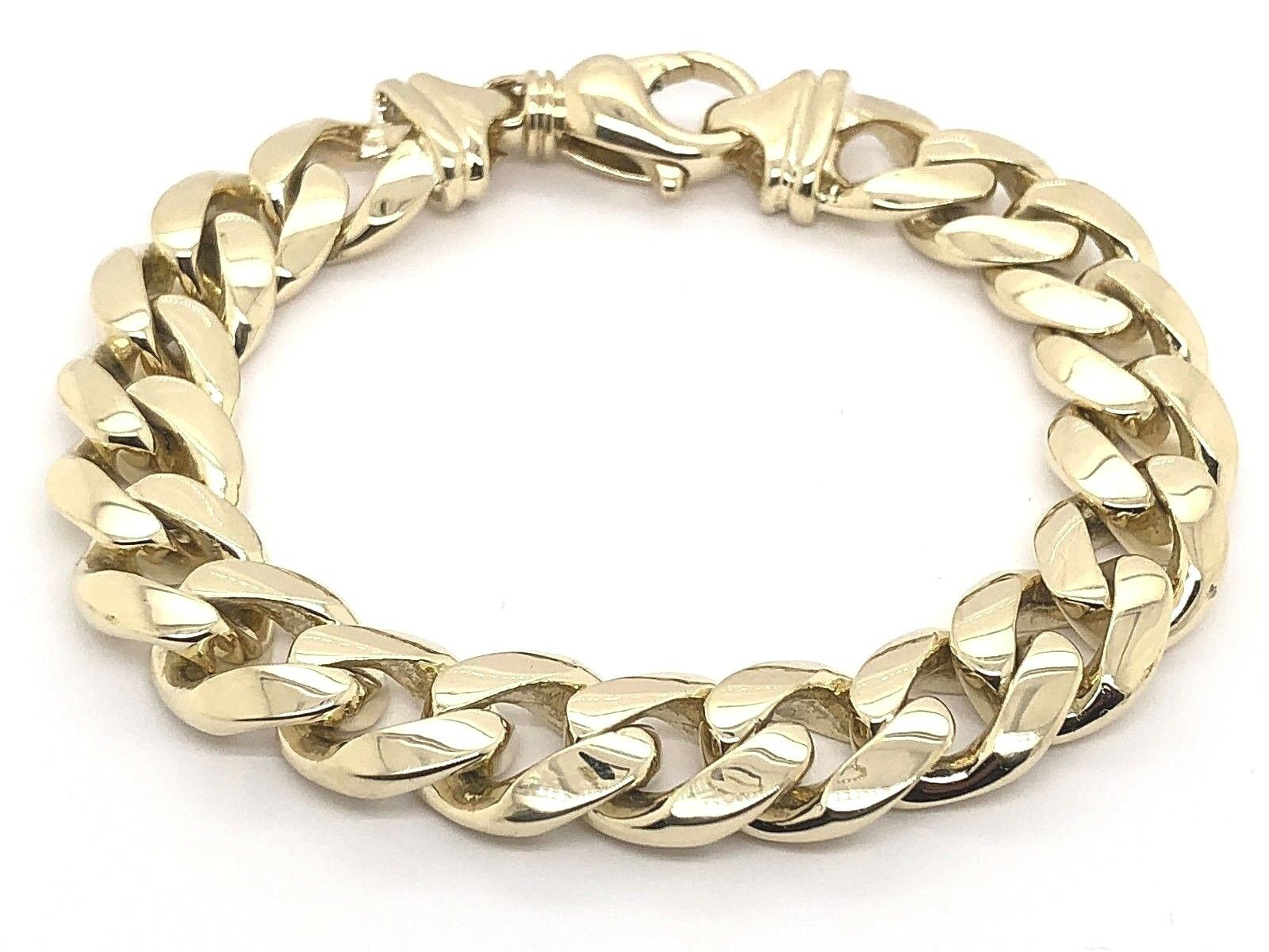 Men's 14k Yellow Gold Solid Miami Cuban Link Chain Bracelet 8.5" 12.5mm 89 grams