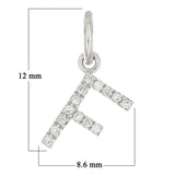14k White Gold Diamond Initial Letter F Charm Pendant - Letter F,White