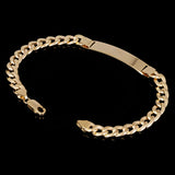 Italian 14k Yellow Gold Hollow Engravable Cuban ID Bracelet 7.75" 8 grams 7.5mm