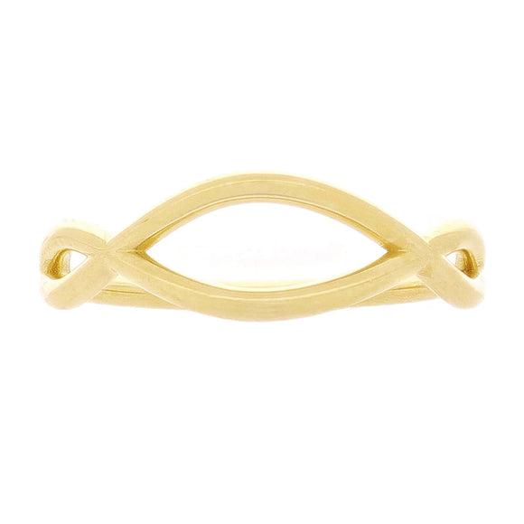 14k Yellow Gold Wave Ring Size 8 - 7mm 2.3 grams