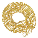 Italian 14k Yellow Gold Solid Diamond Cut Franco Chain Necklace 18" 1.2mm 3.7 grams - Yellow,18" 3.7 grams
