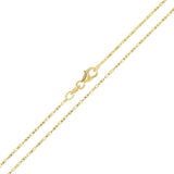 Italian 14k Yellow Gold Solid Raso Chain Necklace 0.9mm 16" 2.3 grams - 16" 2.3 grams