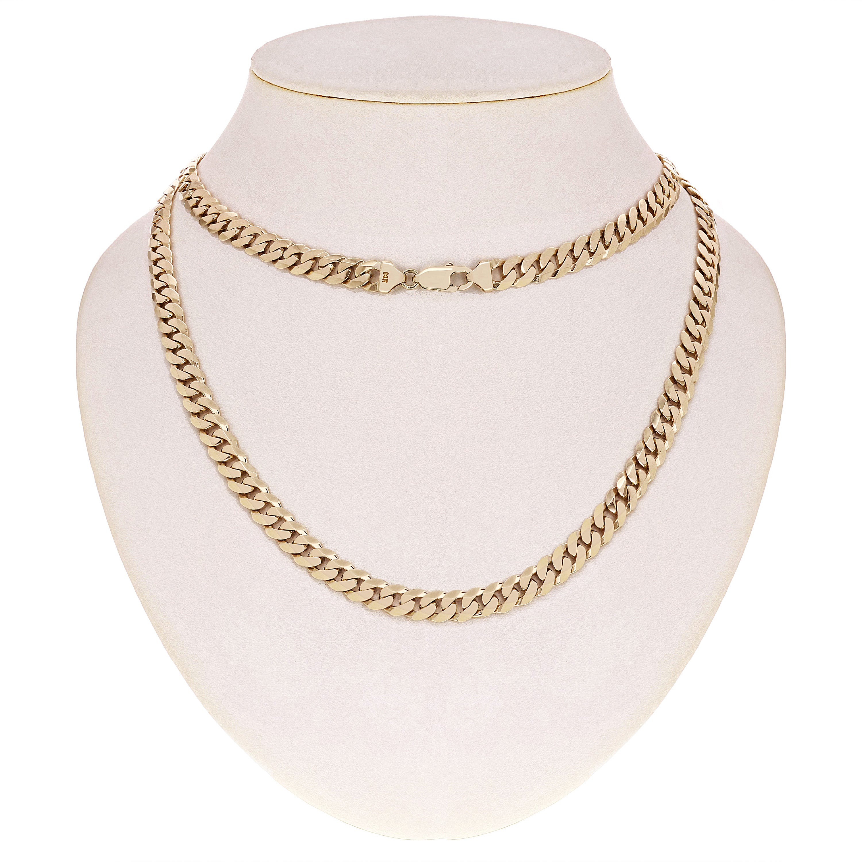 14k Yellow Gold Solid Curb Cuban Link Chain Necklace 20" 8mm 59.6 grams - 20"