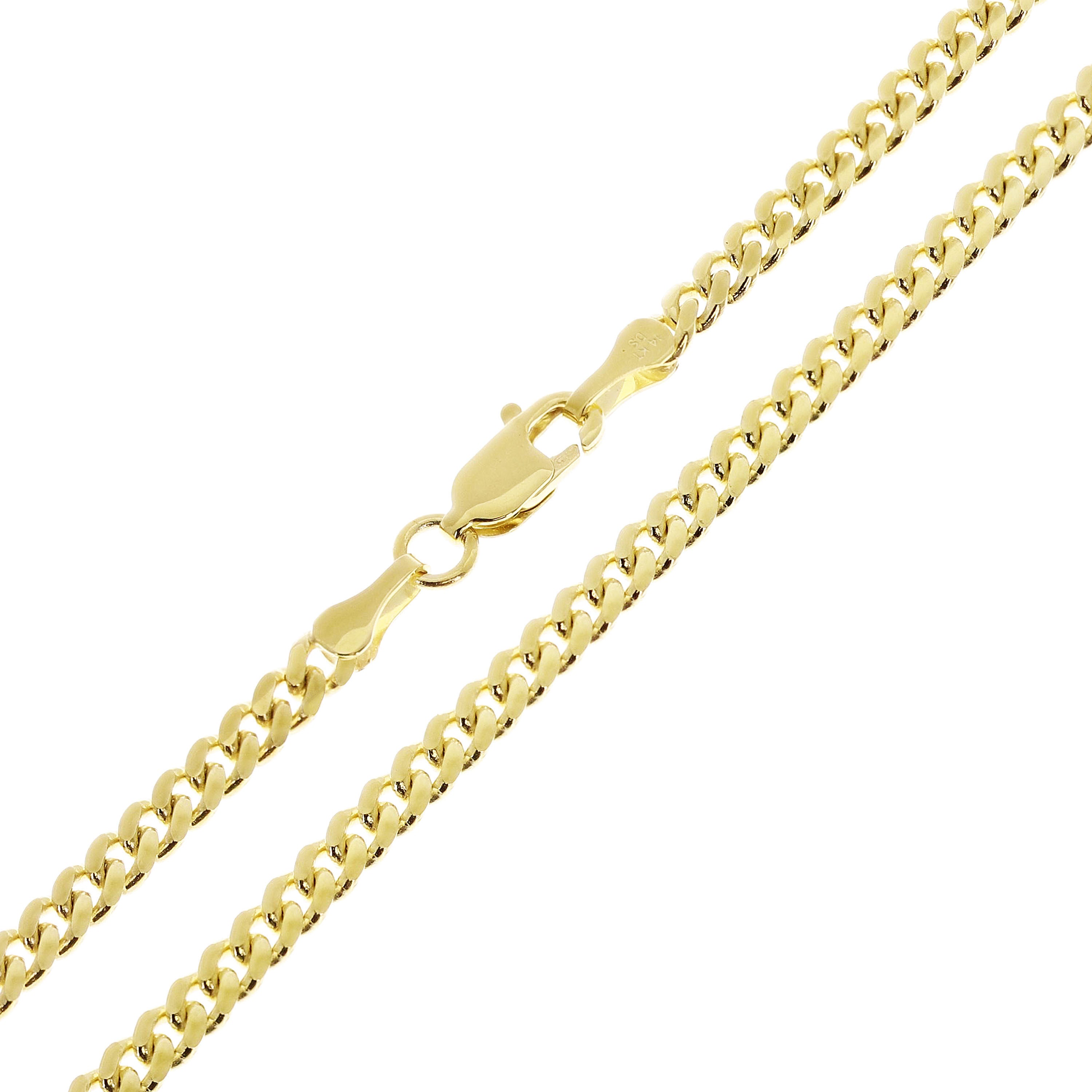 Italian 14k Yellow Gold Miami Cuban Chain Necklace 20" 3.3mm 17.2 grams - 20"