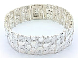 925 Sterling Silver Solid Nugget Bracelet 7.5" 21.5mm 45-48 grams - 7.5" 48 grams