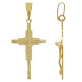 14k Yellow Gold Jesus Christ Crucifix Cross Religious Charm Pendant 2.6 grams - Yellow