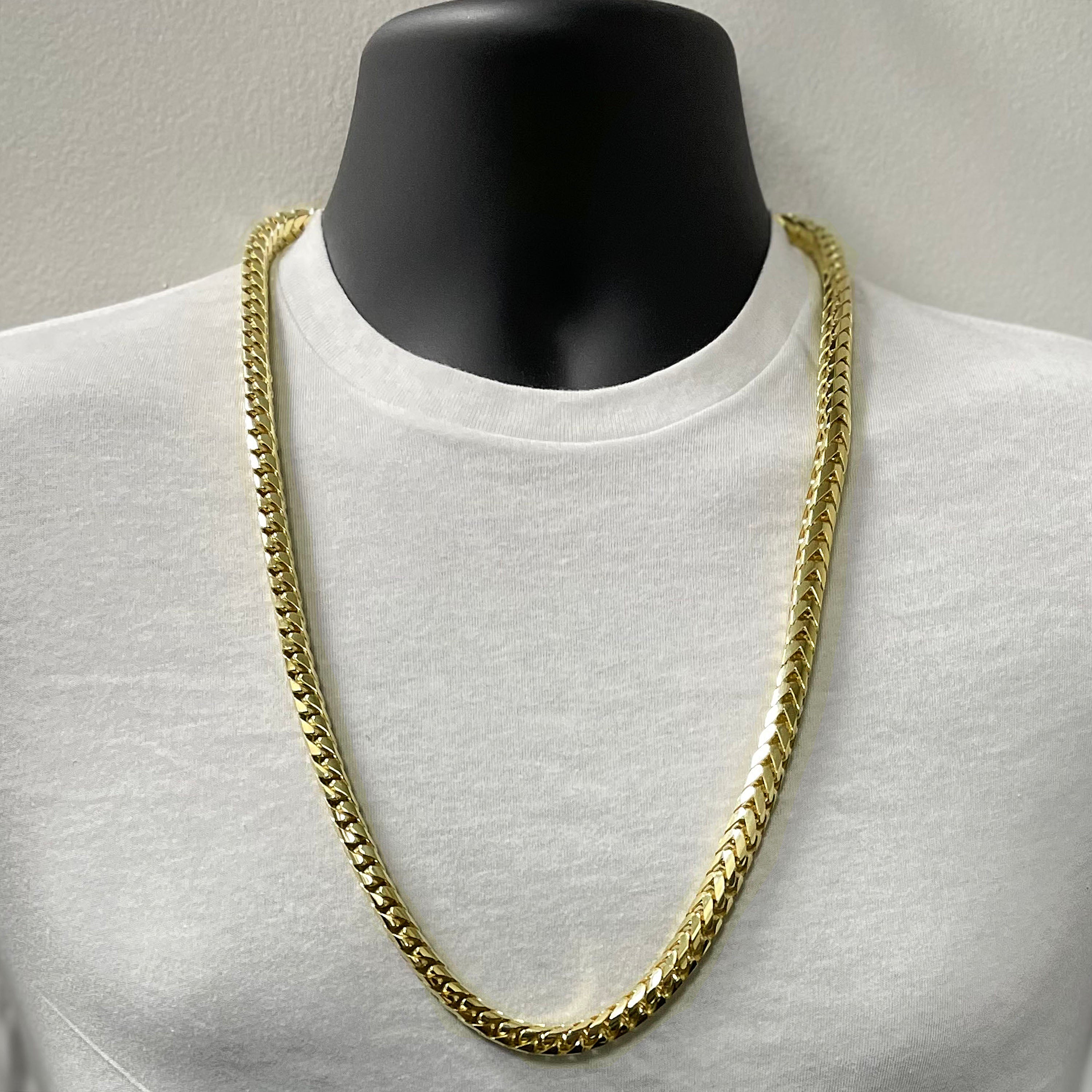 Italian 14k Yellow Gold Franco Chain Necklace 8.3mm 30" 332.5 grams - 30" 332.5 grams