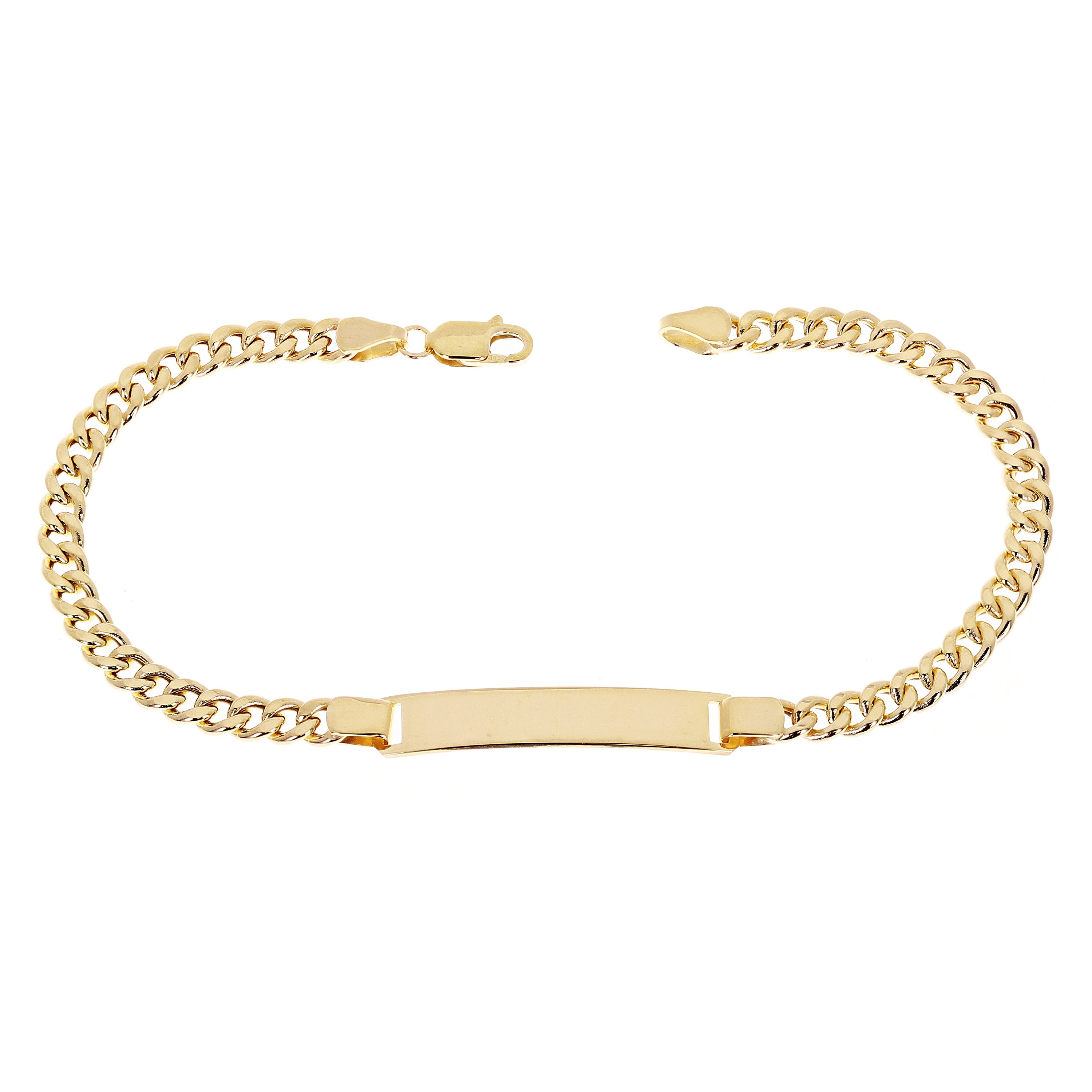 Italian 14k Yellow Gold Cuban ID Bracelet Engravable 7.75" 5.8mm 5.4 grams