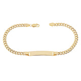 Italian 14k Yellow Gold Cuban ID Bracelet Engravable 7.75" 5.8mm 5.4 grams