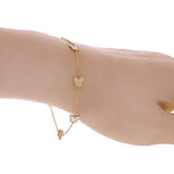 Italian 14k Yellow Gold Pearl BUTTERFLY Charm Station Bracelet 7.5" 1.8 grams