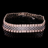 Italian Two-Tone 14k White & Rose Gold Watch Link Bracelet 8.5" 15mm 36 grams - White and Rose 36 grams