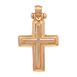 14k Rose Gold 3D Cross Religious Charm Pendant 1.17" 3.9 grams - Rose