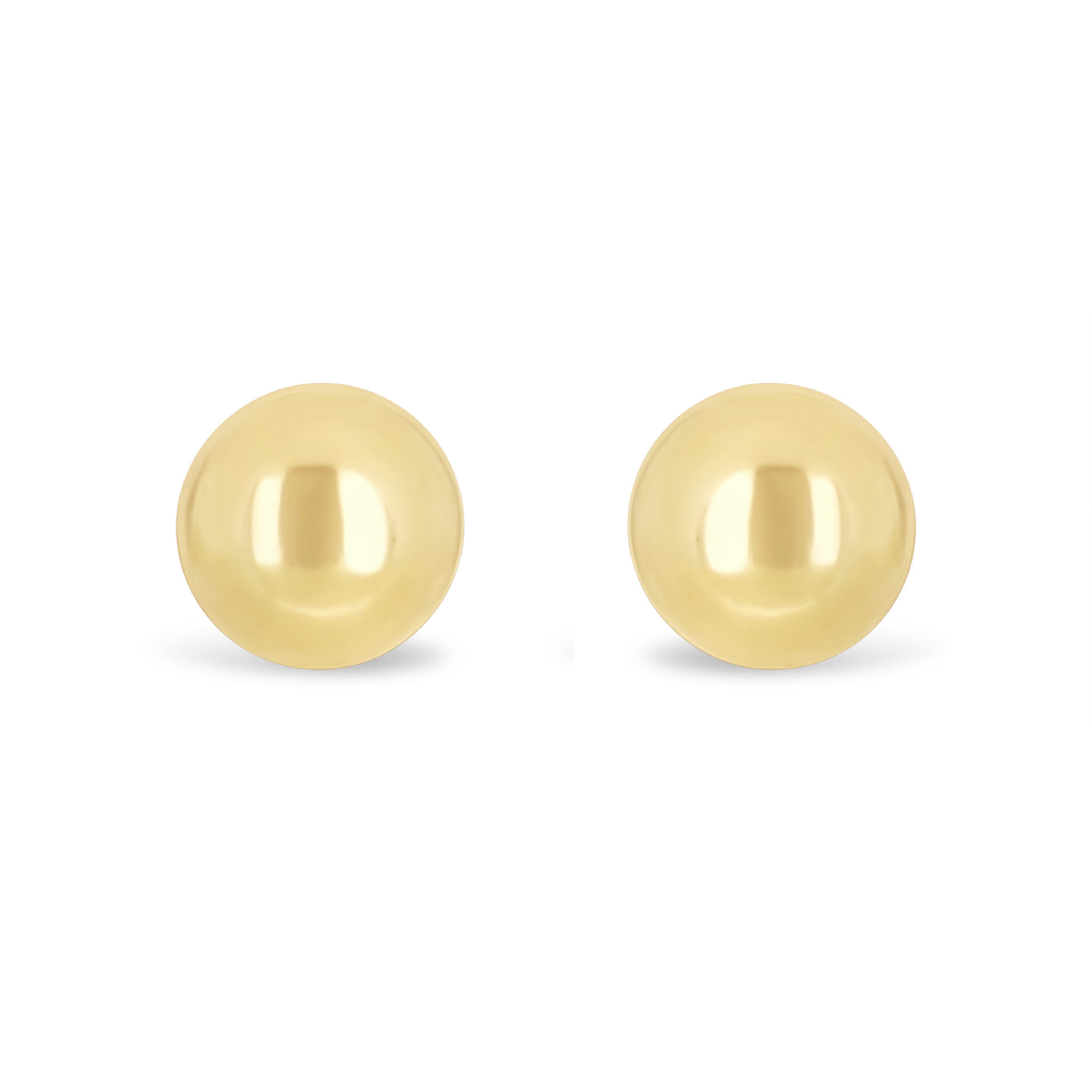 Italian 14k Yellow Gold High Polished Round Bead Ball Stud Earrings 4mm - 4 mm