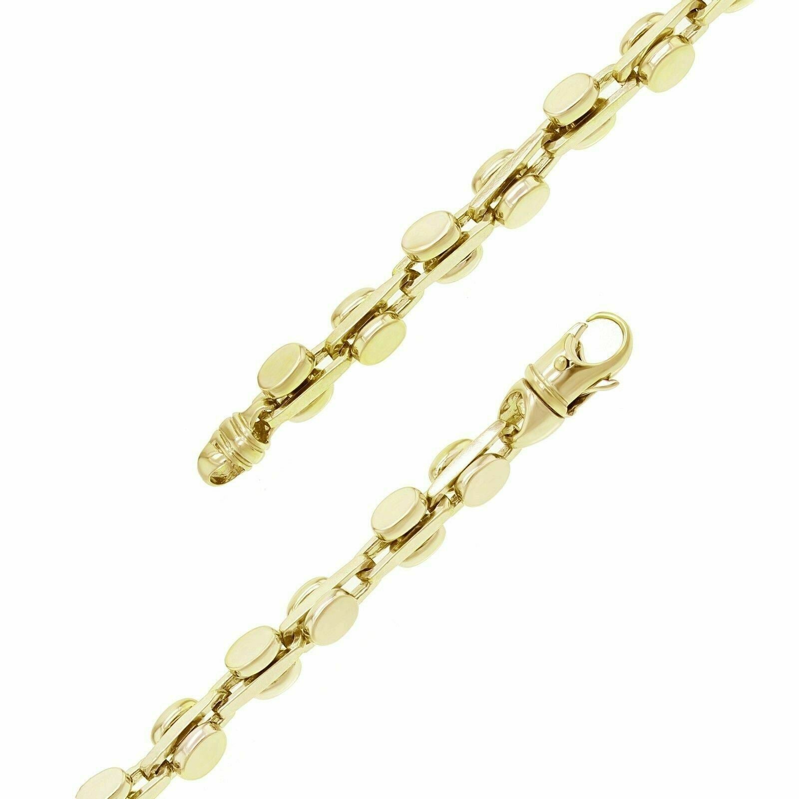 14k Yellow Gold Handmade Fashion Link Bracelet 8.5" 6mm 33 grams