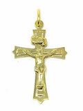 14k Yellow Gold Jesus Christ Crucifix INRI Cross Pendant 1.58" 1.6 grams
