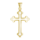 14k Yellow Gold Bottony Cross Religious Charm Pendant 1.5" 3.7 grams