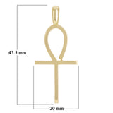 14k Yellow Gold ANKH Cross Religious Charm Pendant 1.8" 4.1 grams