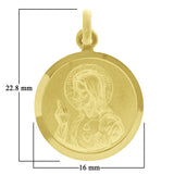 Italian 14k Gold Sacred Heart of Jesus & Lady of Perpetual Help Medal Pendant