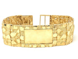 Men's 10k Yellow Gold Solid Nugget ID Bracelet 8.5" 31mm 81.1 grams