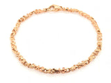 14k Rose Gold Nugget Bracelet 9" 3.8mm 11.5 grams - Rose,9"