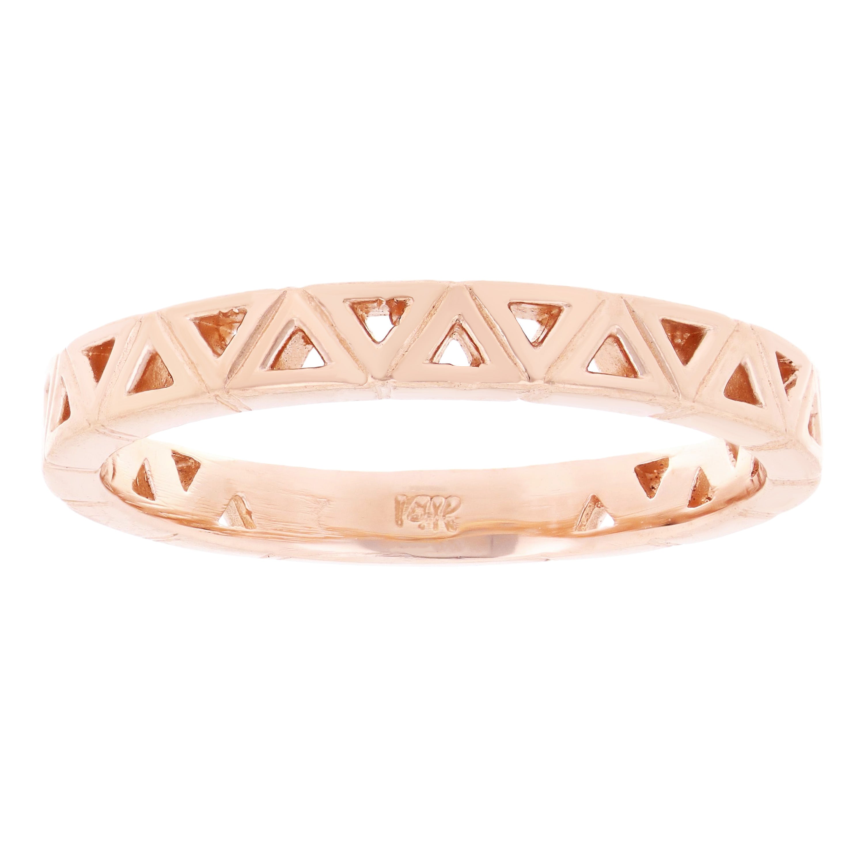 14k Rose Gold Rotating Triangle Cutout Stackable Ring 2.7 grams Size 6.5 - Rose