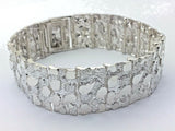 925 Sterling Silver Solid Nugget Bracelet 7.5" 21.5mm 45-48 grams - 7.5" 48 grams