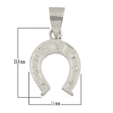 14k White Gold Solid Small Horse Shoe Charm Pendant 1 gram - White