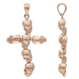 10k Rose Gold Solid High Polished Cross Skull Charm Pendant 1.65" 4.3 grams