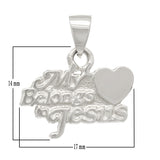 14k White Gold My Heart Belongs To Jesus Charm Pendant - White