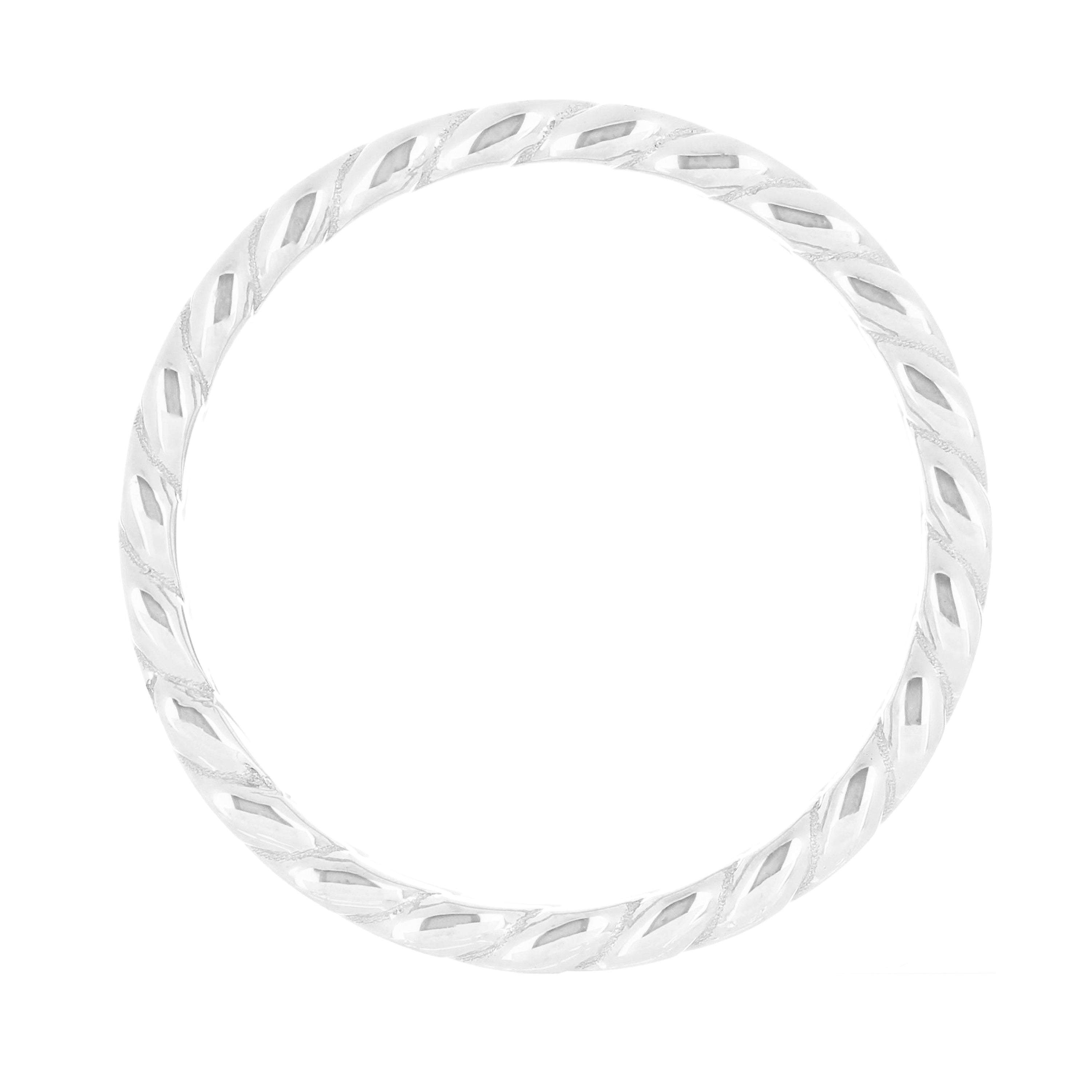 14k White Gold Miami Cuban Ring Curb Link Band 6.7mm Size 6 4.8 grams - 6